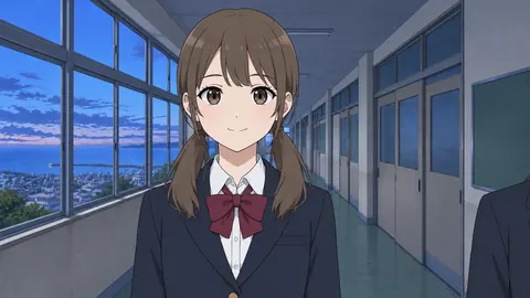 新校舎の廊下のみお（第2話より）
