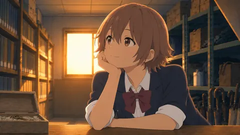 遺失物室で頬杖をつくひなた（第2話より）